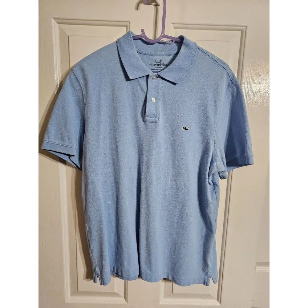 Vineyard Vines Polo Shirt Mens Medium Blue Whale Logo Preppy Golf Classic Casual - Picture 2 of 6